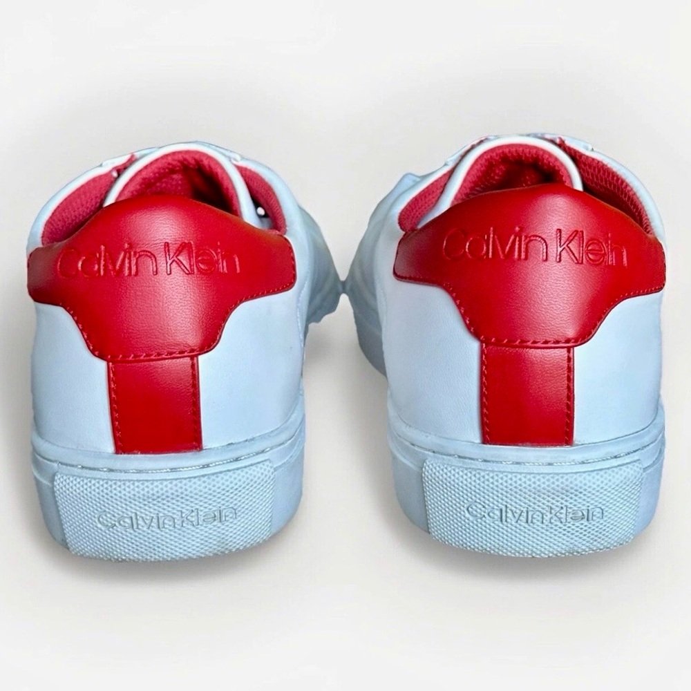 Calvin Klein White and Red Slip-On Loafers Men 9 Women 7 - Picture 4 of 12